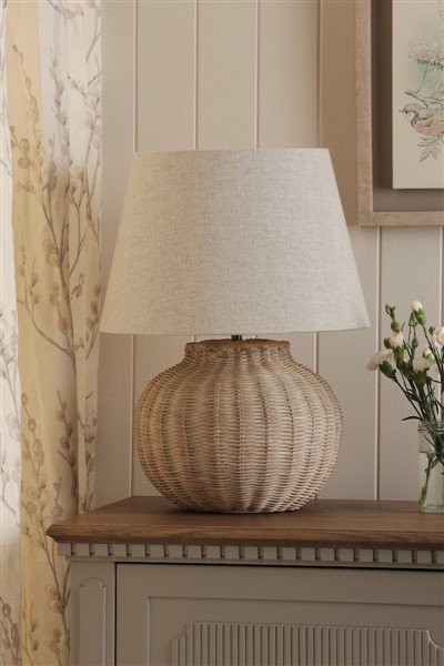 (image for) Laura Ashley Fernhill Table Lamp Matt Cream With Shade